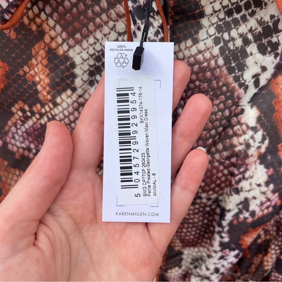 Karen Millen Pleated Collared Snakeskin Print Belted Maxi Shirtdress 2P NWT - Picture 11 of 13